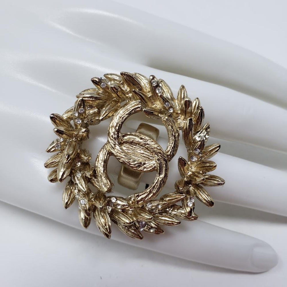 Chanel vintage CC gold & crystal ring - Picture 2 of 7
